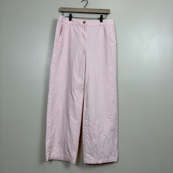 J. Crew Pants - J. Crew Pants Womens 8‎ Pink Full Length Wide Leg Cotton Linen Blend Trouser